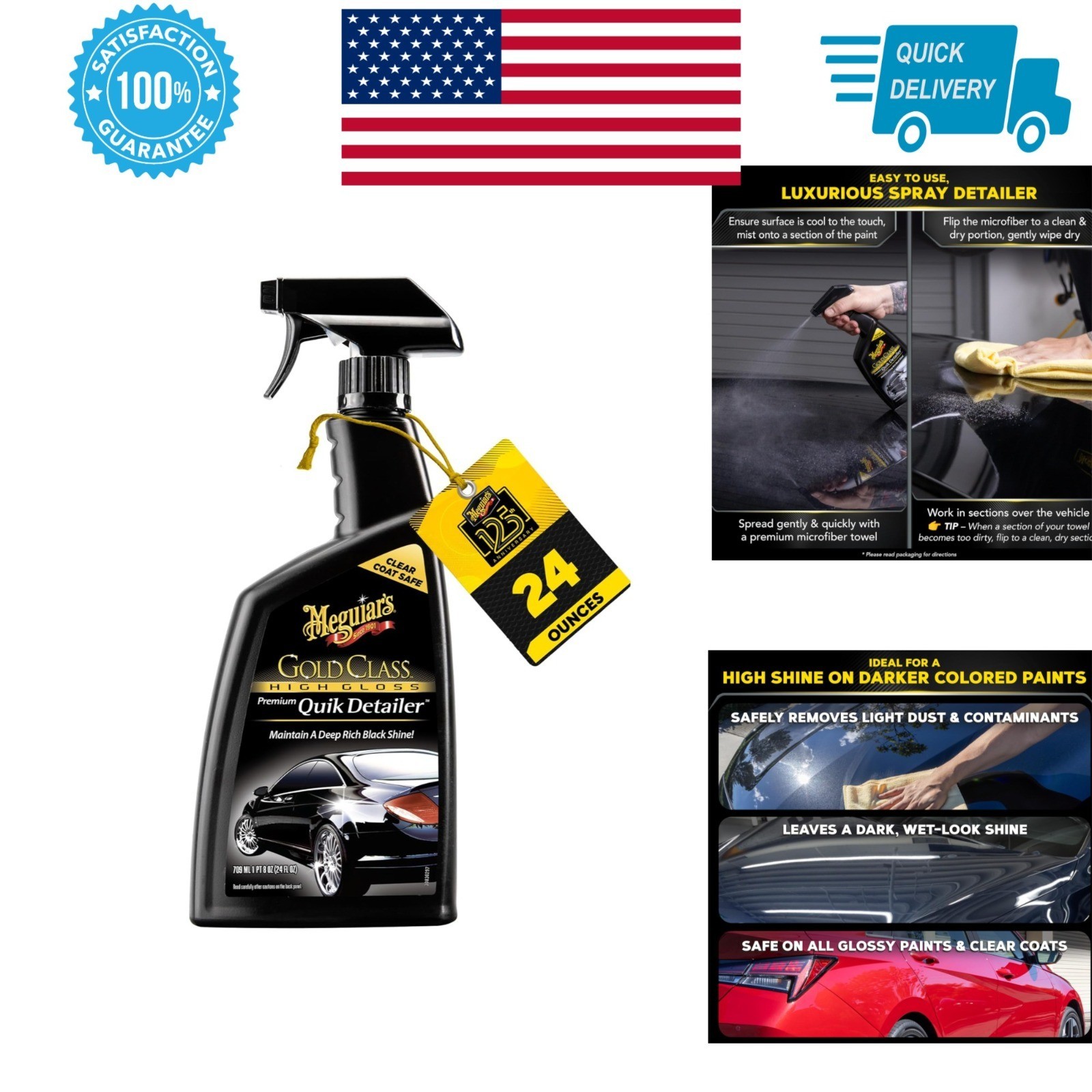 Meguiar’s Gold Class High Gloss Quik Detailer Spray 24 Oz