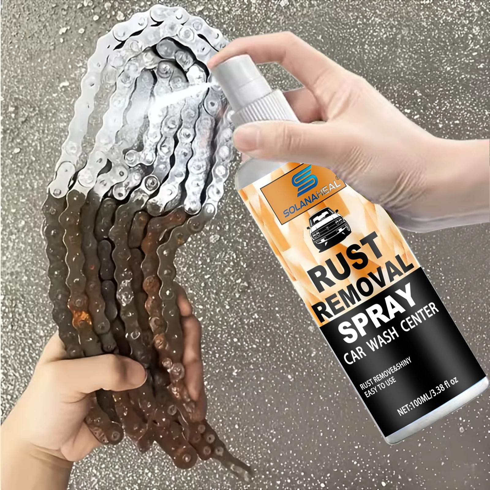 Rust Remover Spray for Metal Iron Steel Chrome Fast Acting Cleaner Safe*