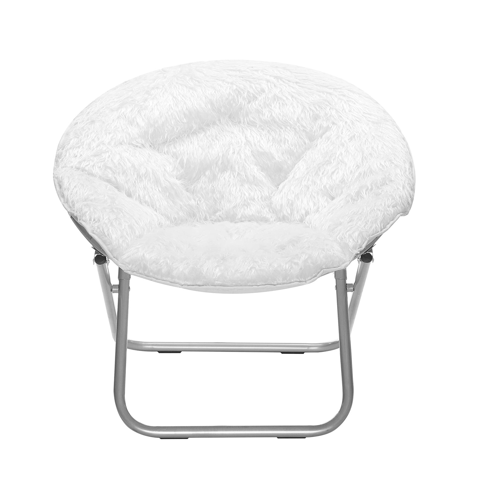 Mongolian Faux Fur Saucer Chair, Off White