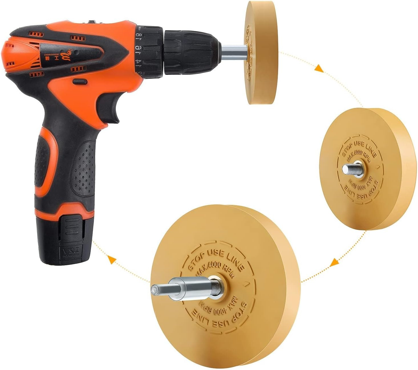 2 Pack Decal Remover Eraser Wheel Rubber Eraser Wheel for Drill Removes Car Stri