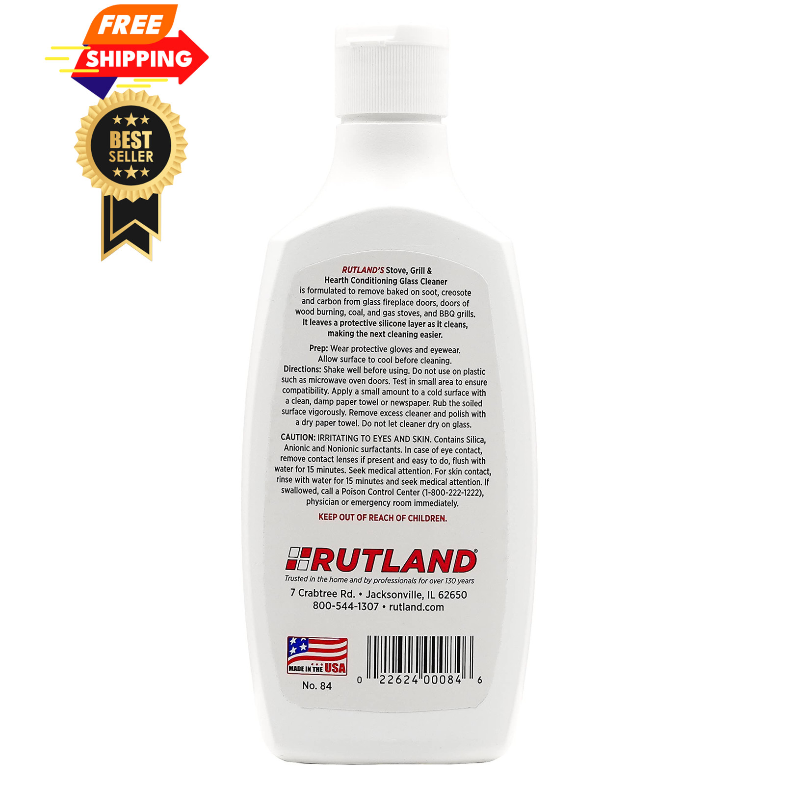 Rutland Hearth and Grill Conditioning Glass 8 Ounce (Pack of 1), White