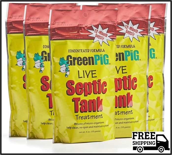 GREEN PIG Live Tank Treatment Aids in The Breakdown of Septic Waste to Prevent B