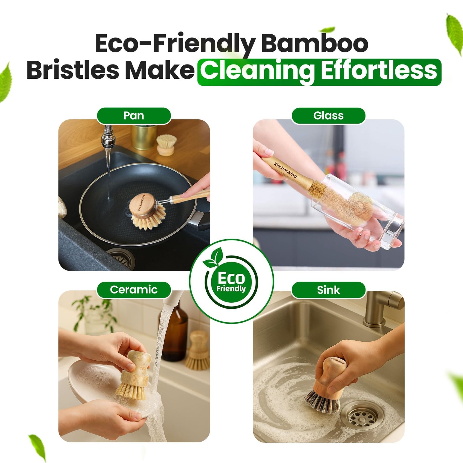 Clean & Kind Gift Set – Premium 6-Piece Eco-Friendly Kitchen Brush Set with N…