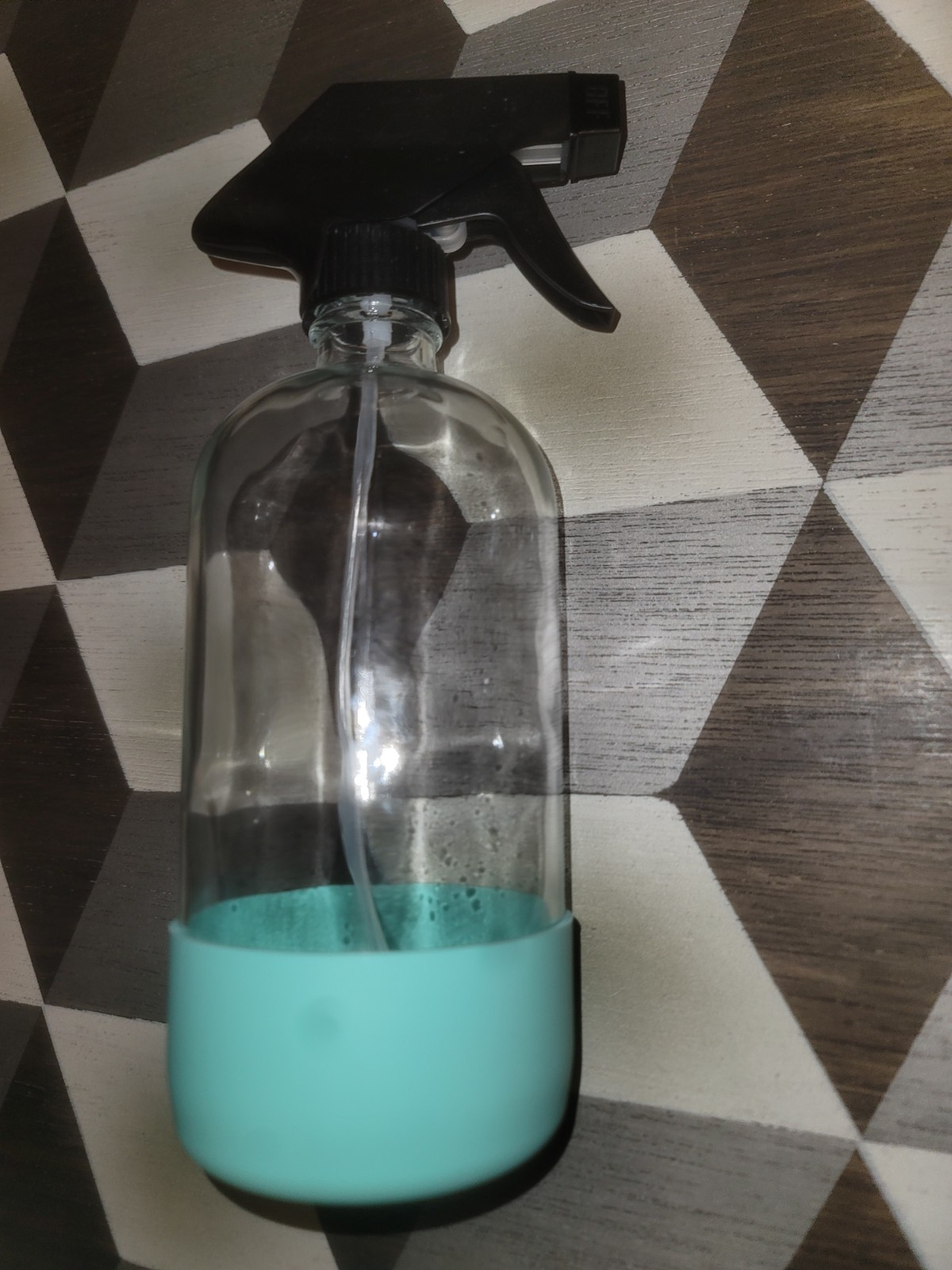 Eco+ Glass Spray Bottle With Silicone Sleeve 16Oz Reusable Clear