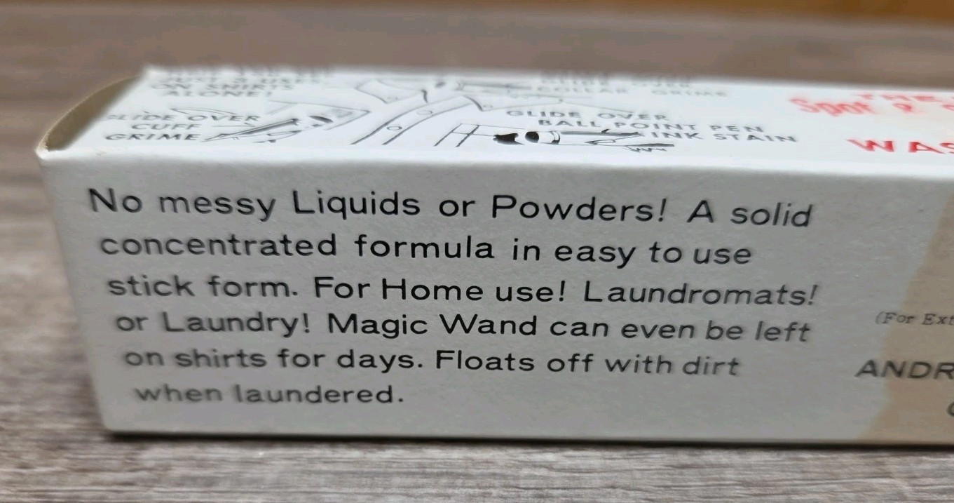 NOS Magic Wand Spot /Stain Remover Sticks 2 Sticks In Box 5oz Package