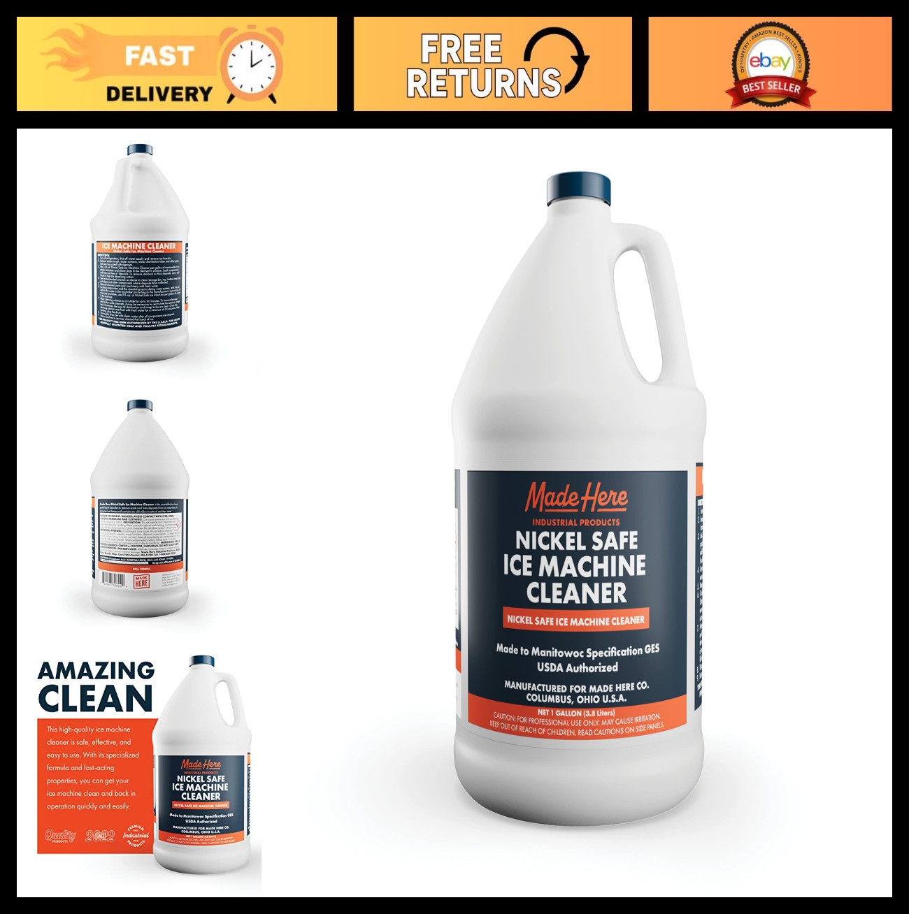 Nickel-Safe Ice Machine Cleaner – Effective Descaler for Home & Commercial Use,