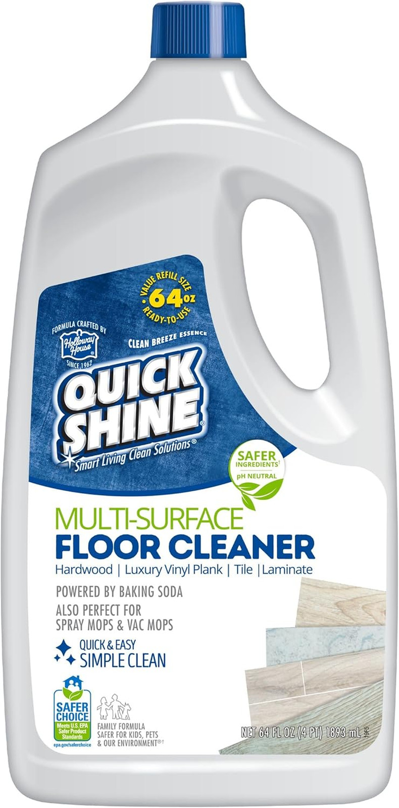 Multi Surface Floor Cleaner 64Oz, Ready to Use-Streak Free-No Rinse, Use on Hard