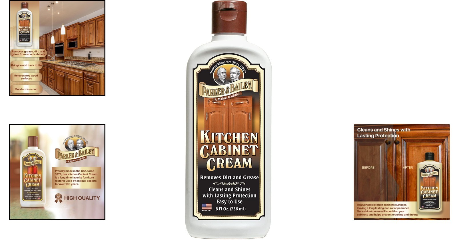 Parker & Bailey Kitchen Cabinet Cream – 8oz Multisurface Wood Cleaner & Polish