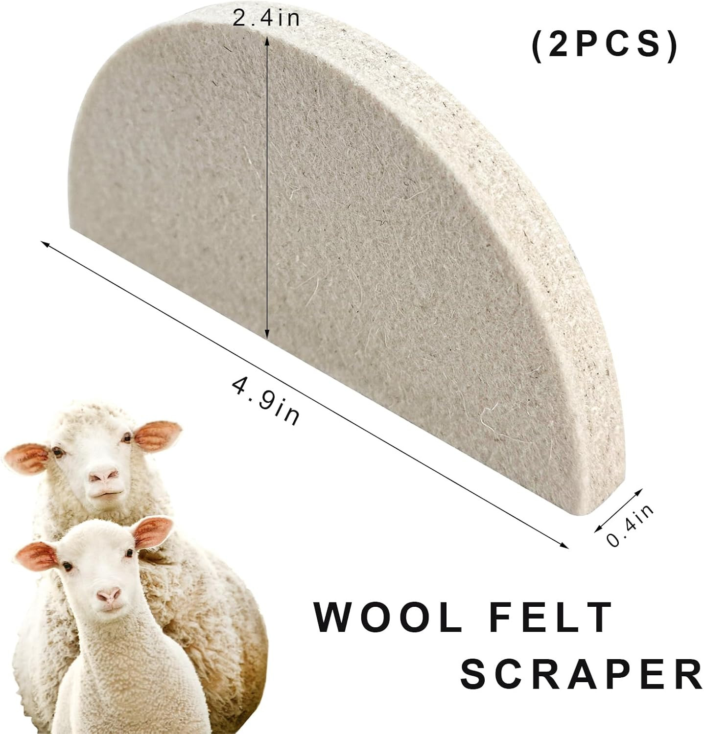 2PCS Wool Felt Squeegee Window Tint Tools, Soft Scratch Free Woolen Squeegee for
