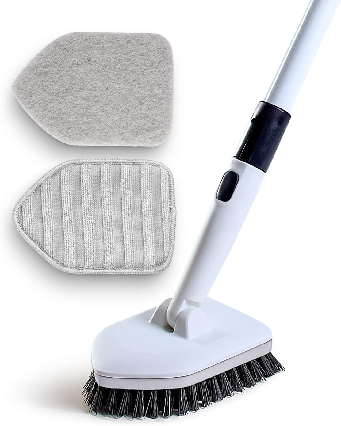 Shower Scrubber 3 in 1 Extendable Long Handle 58″ Cleaning Brush | Non-Scratch B