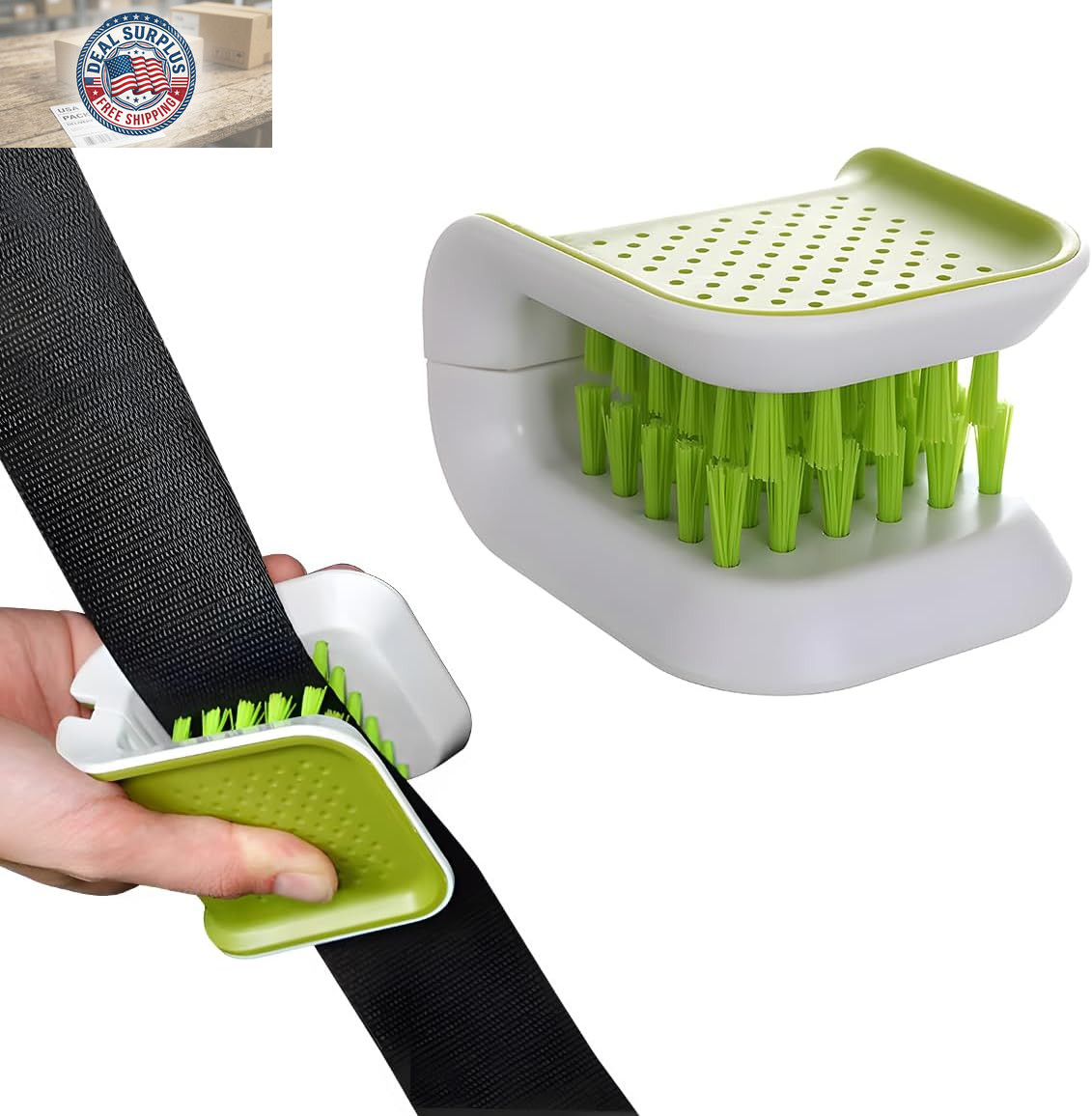 Car Seat Belt Cleaning Brush, Double Sided U-Shaped Safety Belt Bristle Scrubber