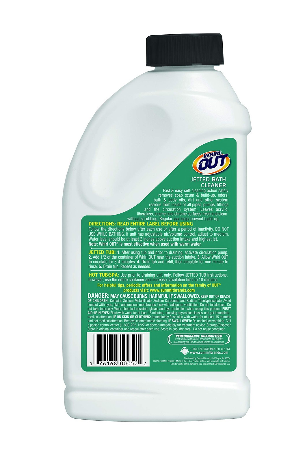 Out Jetted Bath And Hot Tub Cleaner, 22 Ounce, White, Wo06n