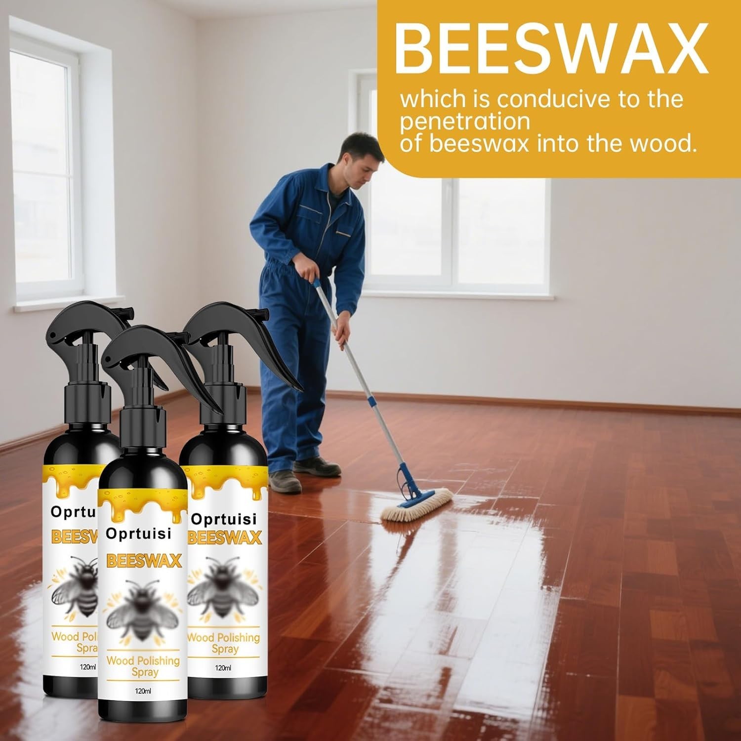 2-Pack Natural Beeswax Wood Polish Spray – Enhance & Protect Furniture Naturally