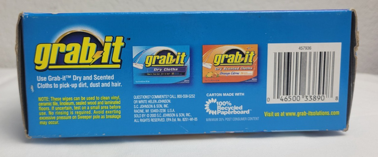 Pledge Grab It Vinegar Wet Floor Wipes Box of 12 Natural Care for Wood Sealed
