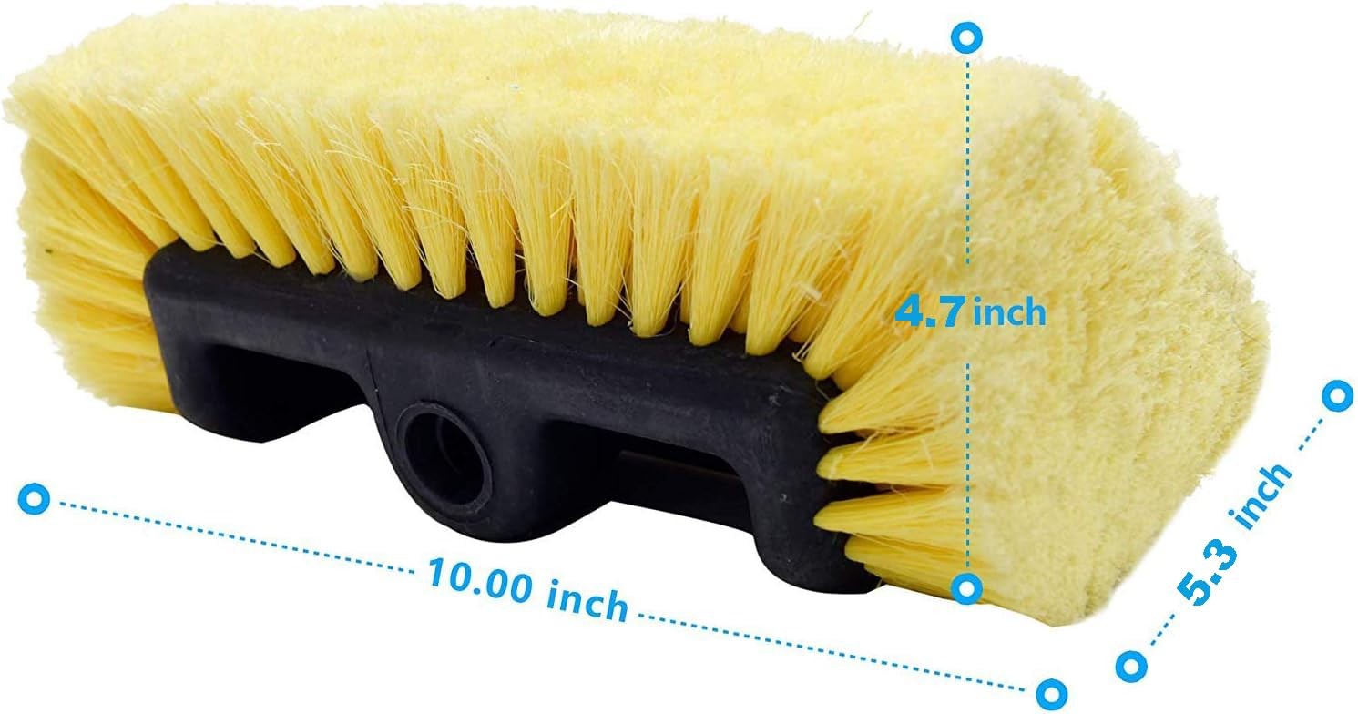 CARCAREZ 10″ Car Wash Brush Head with Soft Bristle for Auto RV Truck Boat Camper