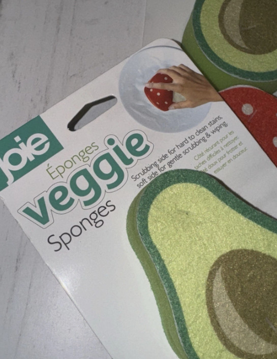 Joie Veggie Sponges, 3 Pack – 9×8.8x3cm – Fun Decorative Veggie Shaped Sponges