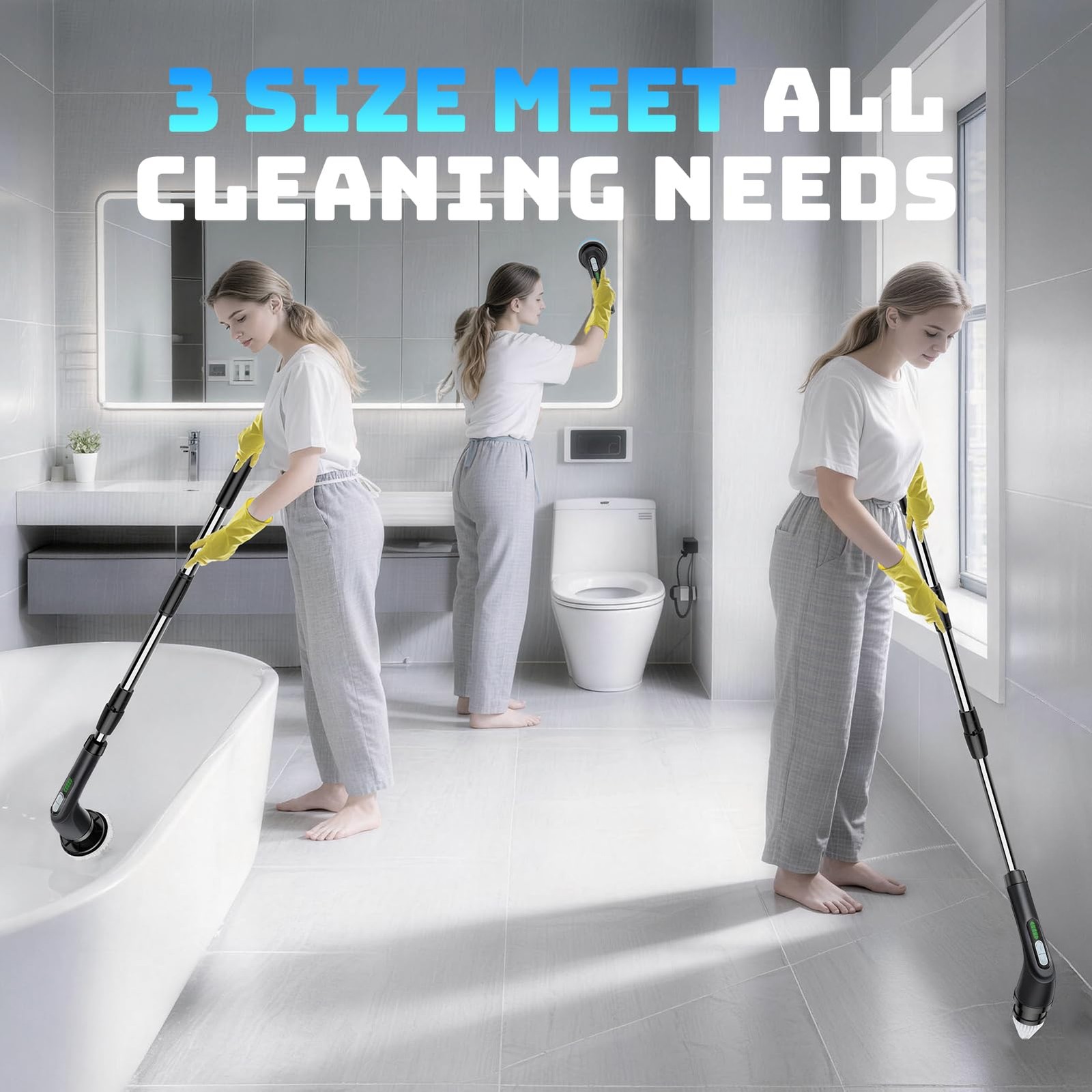 Electric Spin Scrubber, Powerful 2Speed Cleaning Brush,