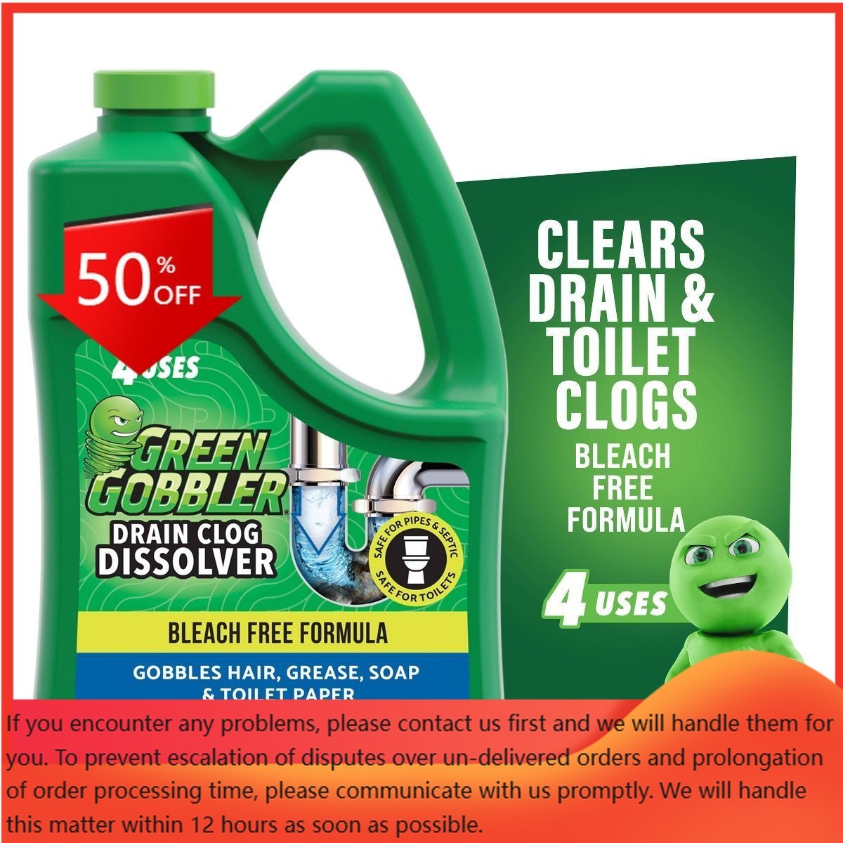 Green Gobbler Drain Clog Dissolver – 64 fl oz