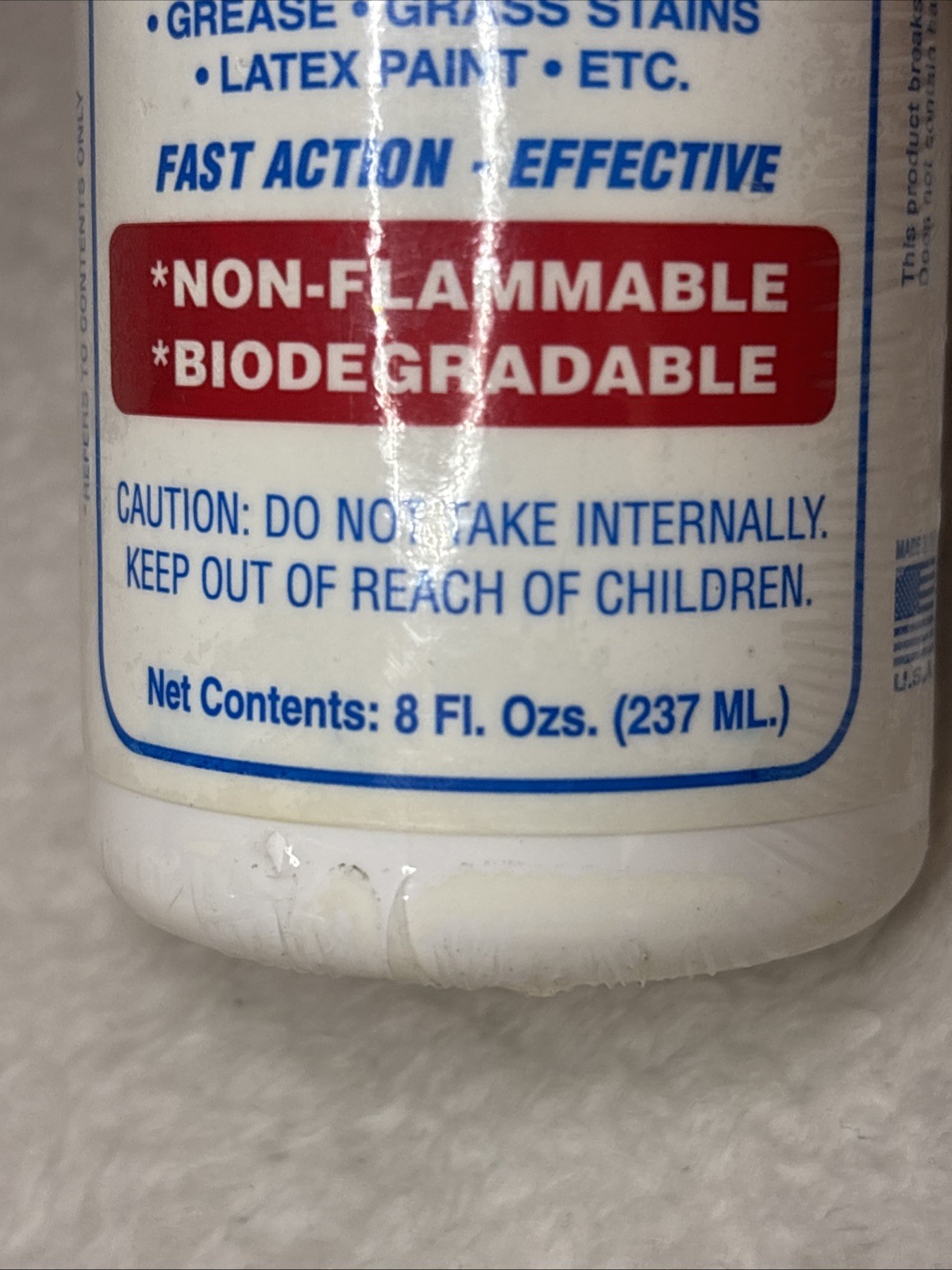 Poof Stain Remover Non-Toxic Non-Flammable Biodegradable 8oz Sealed Made In USA