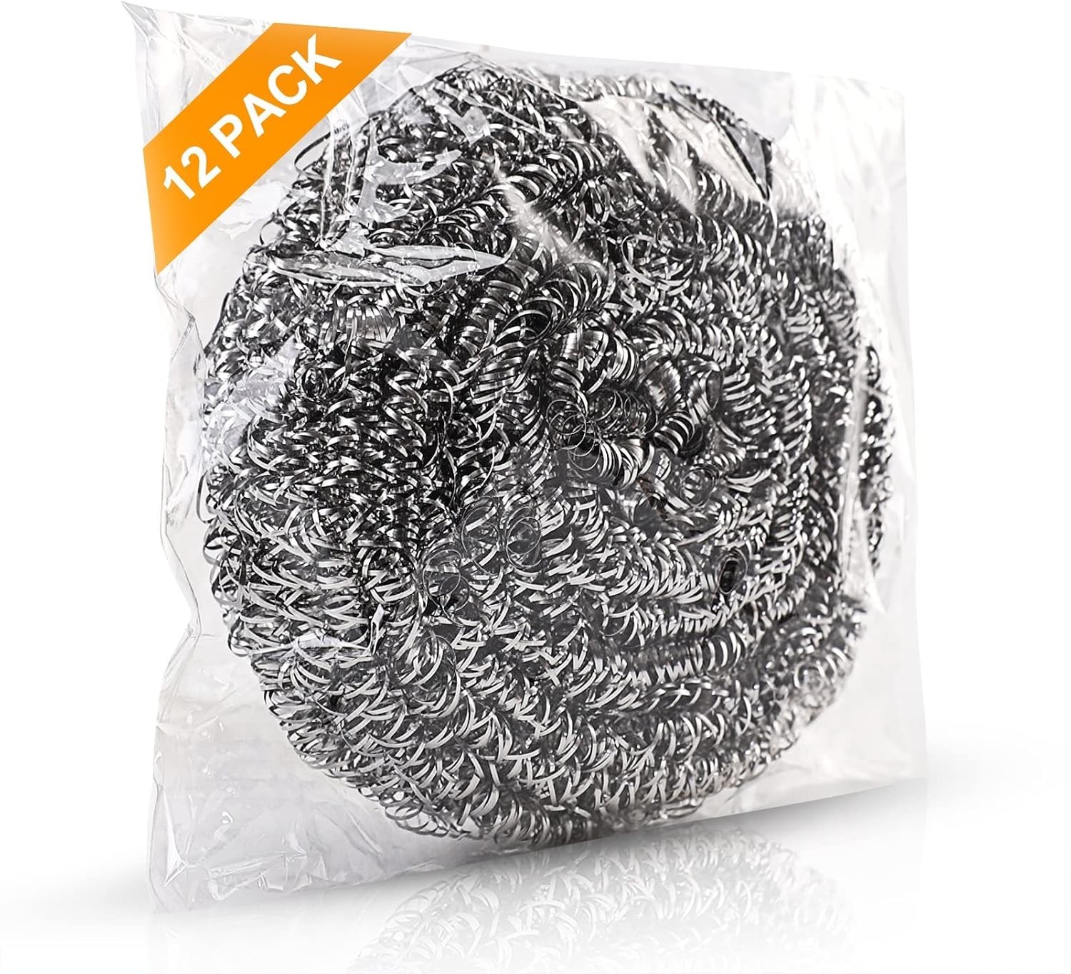 12Pack Upgraded Steel Wool Scrubbers – Stainless Steel Scrubber, Metal Scour…