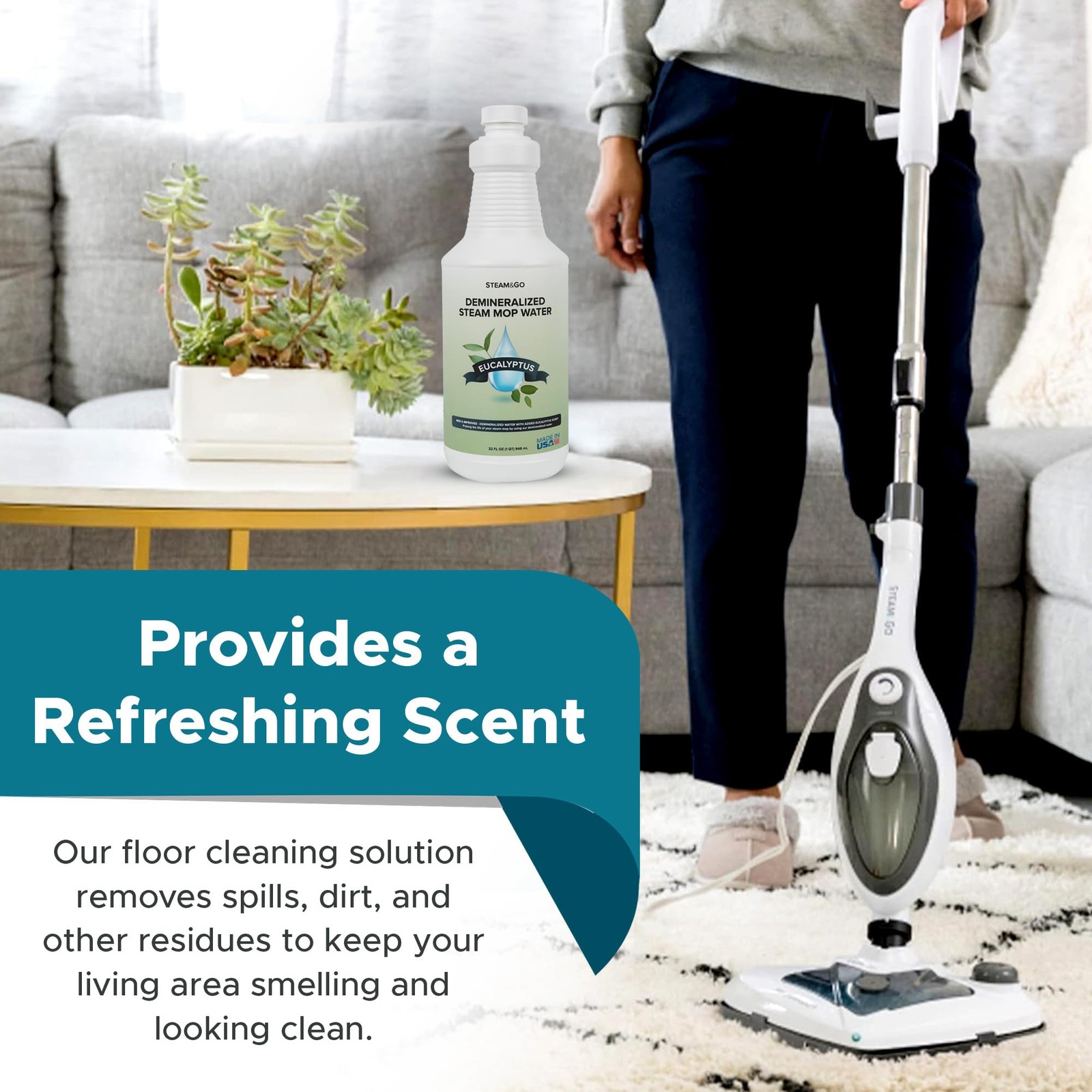 Steam Go – Demineralized Water for Steam Cleaner, PVC-Free Floor Cleaner