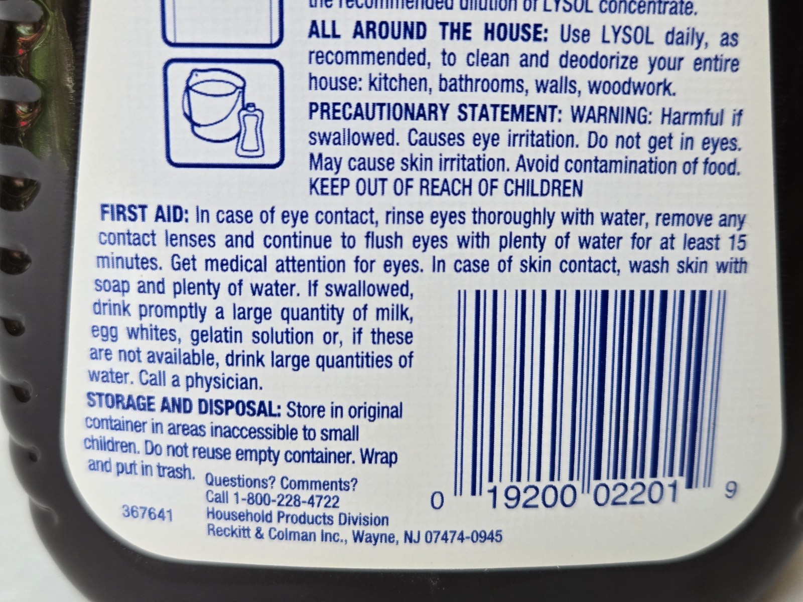 Lysol Original Scent Concentrate Deodorizes, Cleans PARTIAL About 90% Of 12 Oz