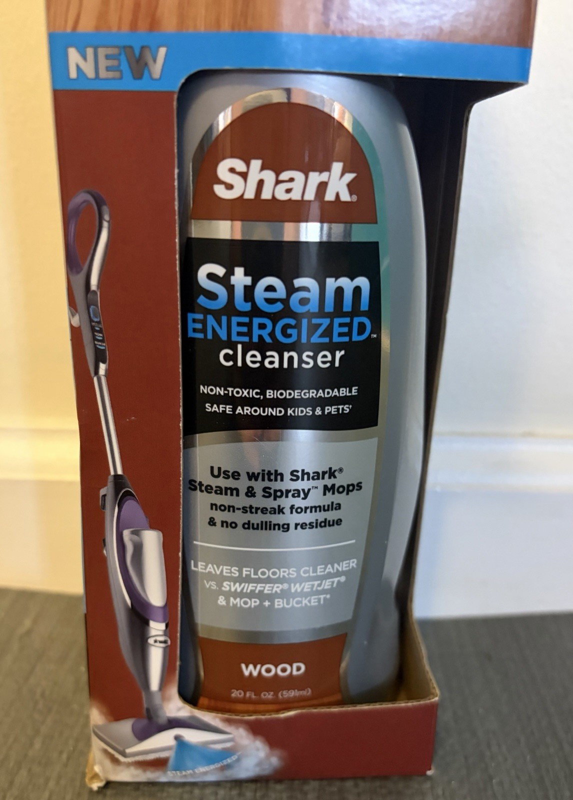 NEW Shark Steam Energized Wood Floor Cleanser Non Toxic No Streak Cleaner 20 oz
