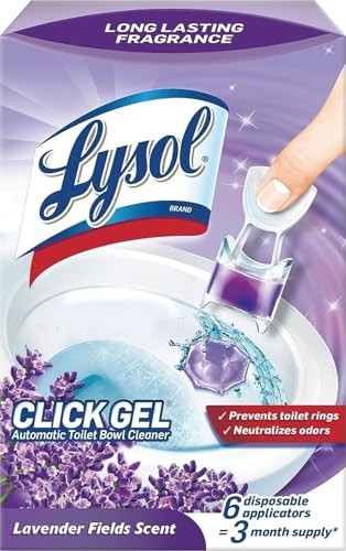 Lysol Click Gel Toilet Bowl Cleaner | Lavender Scent | 6 Count