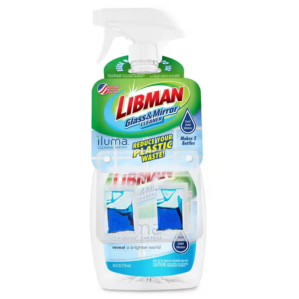 24 Oz. Iluma Glass Cleaner Starter Kit – Spray Bottle with 2 Refill Pods