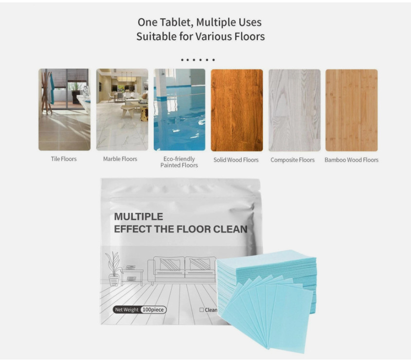 Multiple Effect The Floor Clean, 100 Piece Floor Cleaning Tablets Multi-Surface
