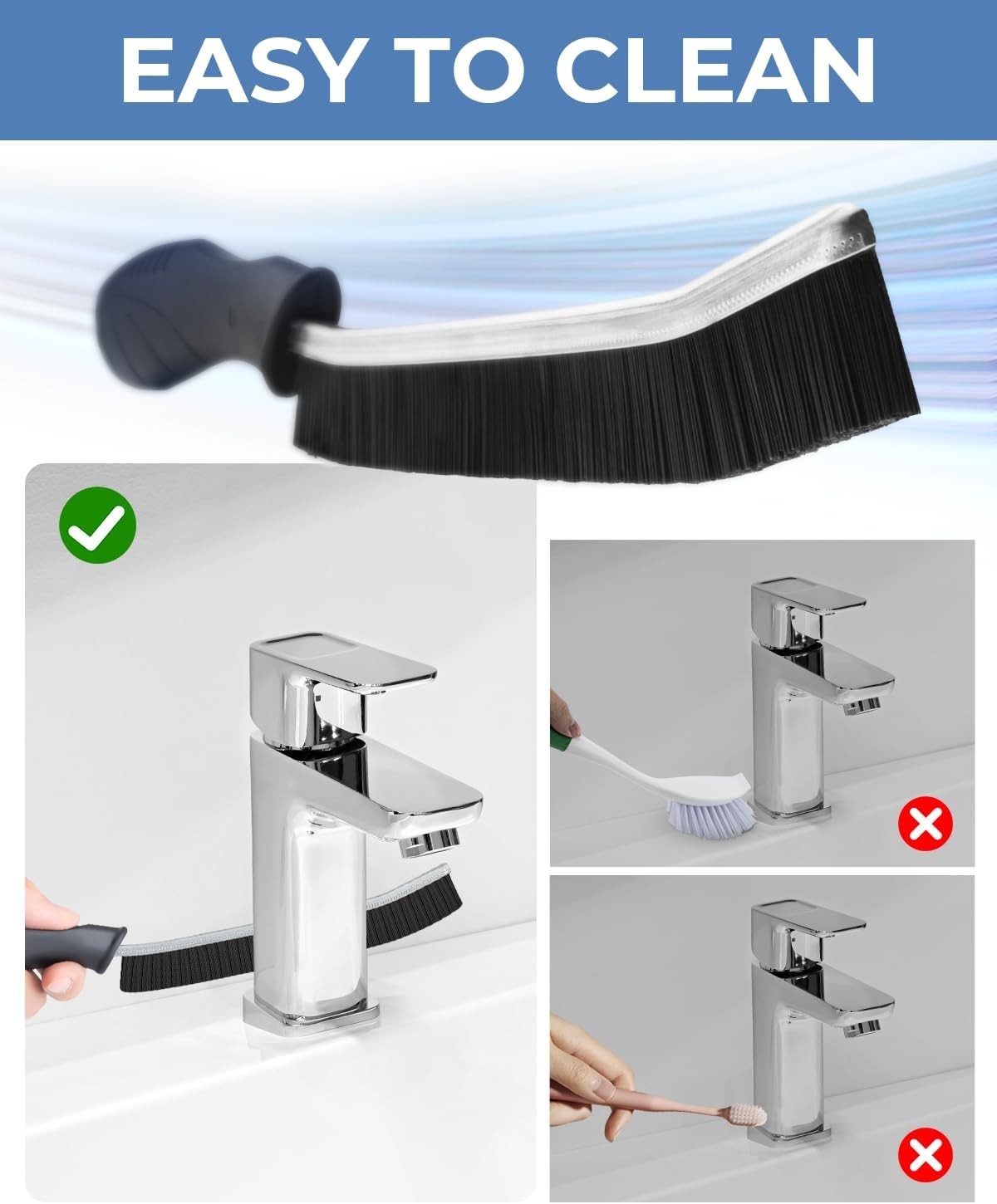 Crevice Cleaning Brushes, Cleaner Scrub Brush Tool for Crevice | Hard to Tig…