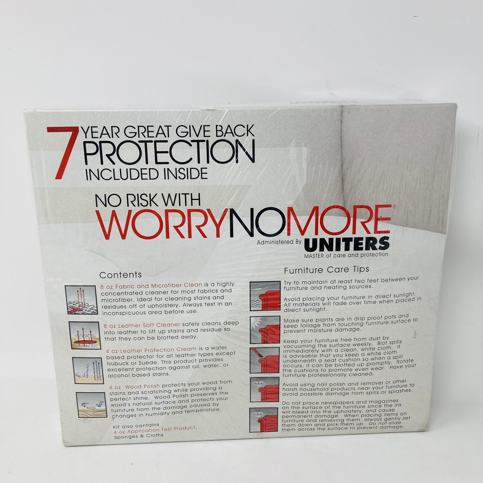 Worry No More Wood Leather Fabric Furniture Protection & Cleaning Kit by UNITERS