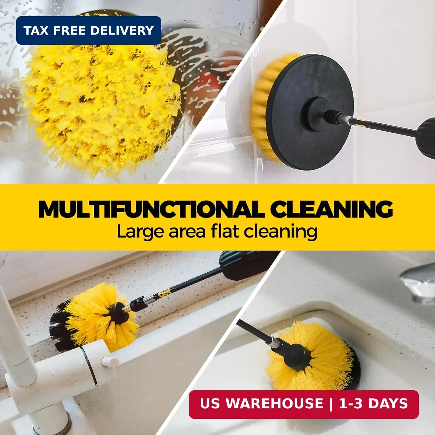 Holikme 6Pack Drill Brush Power Scrubber Cleaning Brush Extended Long Attachment