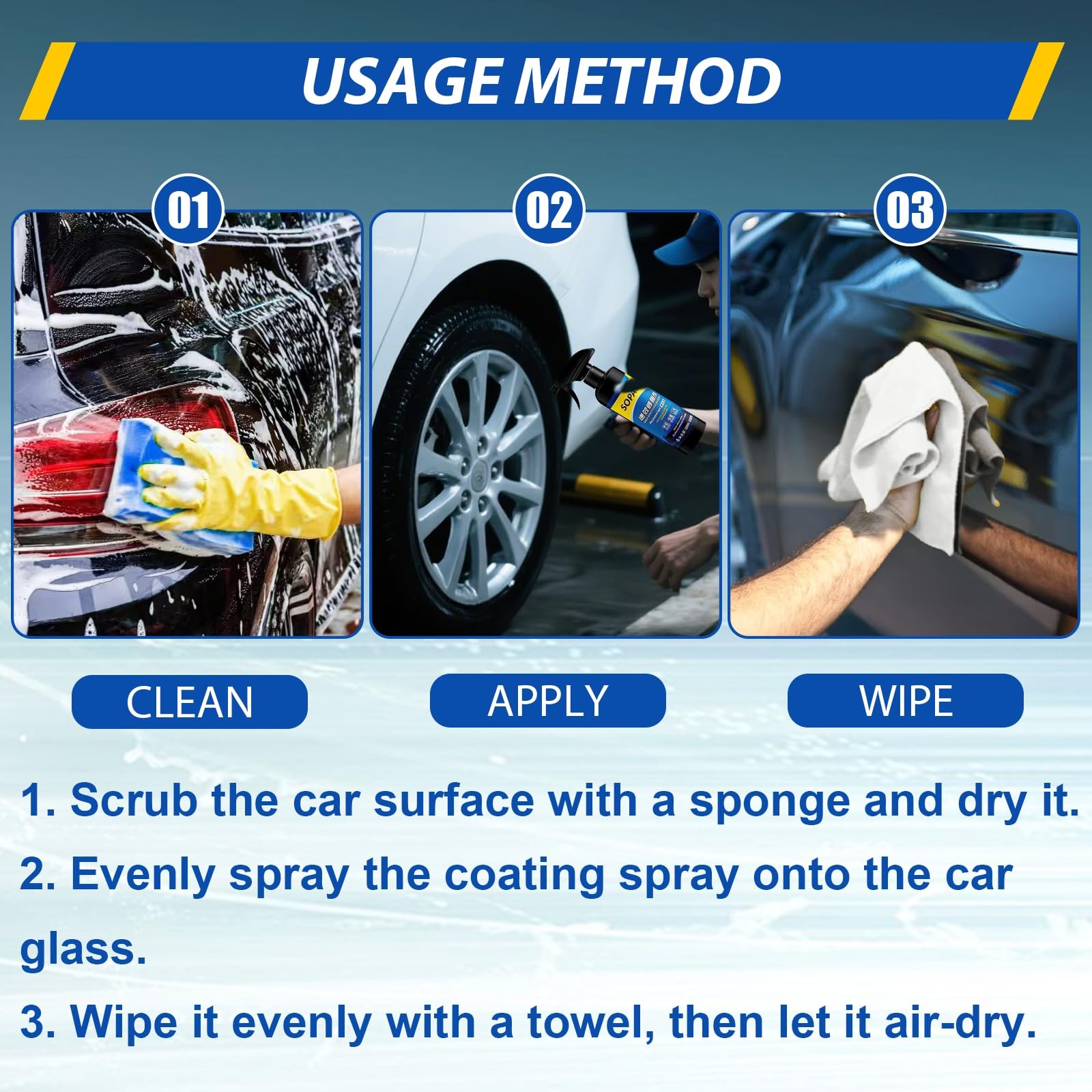 17.6oz Car Coating Spray with Cloth – Quick Detailer for Smart & GM Vehicles