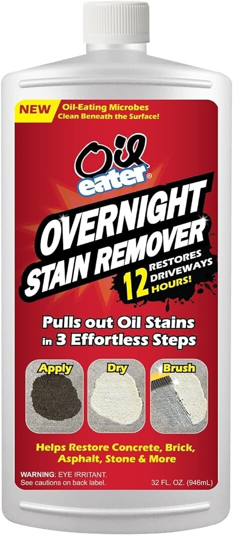 32 Oz Overnight Stain Remover for Cleaning Oil Stains on Concrete, Driveway, Pav