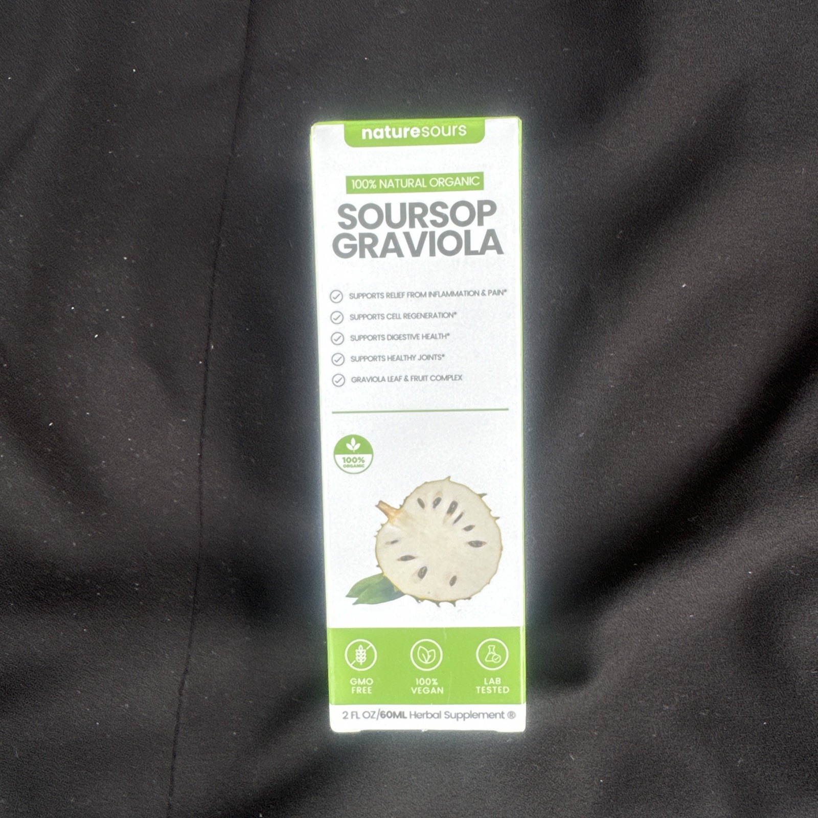 Soursop Graviola, 100% Natural Organic, Drops, 2 fl. oz Herbal Supplement