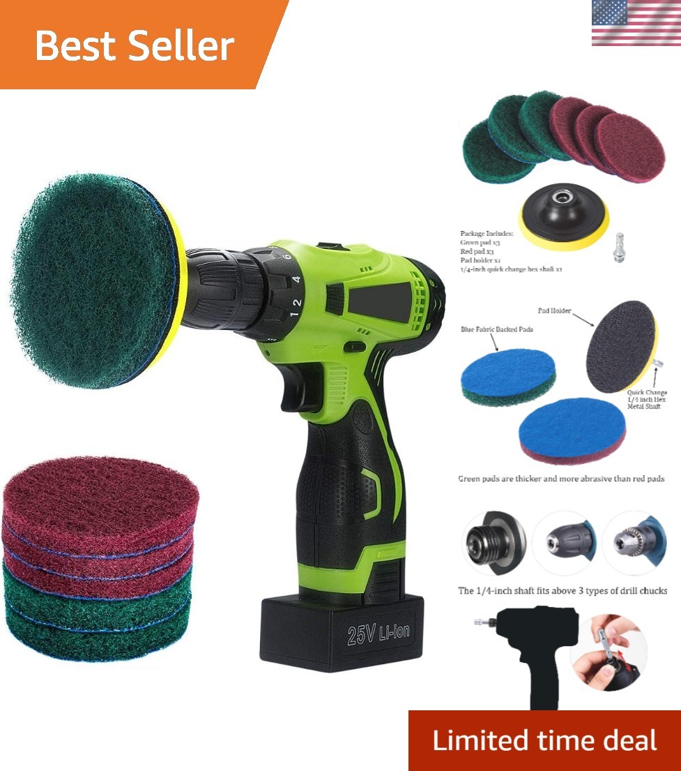 4-Inch Heavy Duty Tile Scrubber for Cordless Drill – Efficient Cleaning Solution