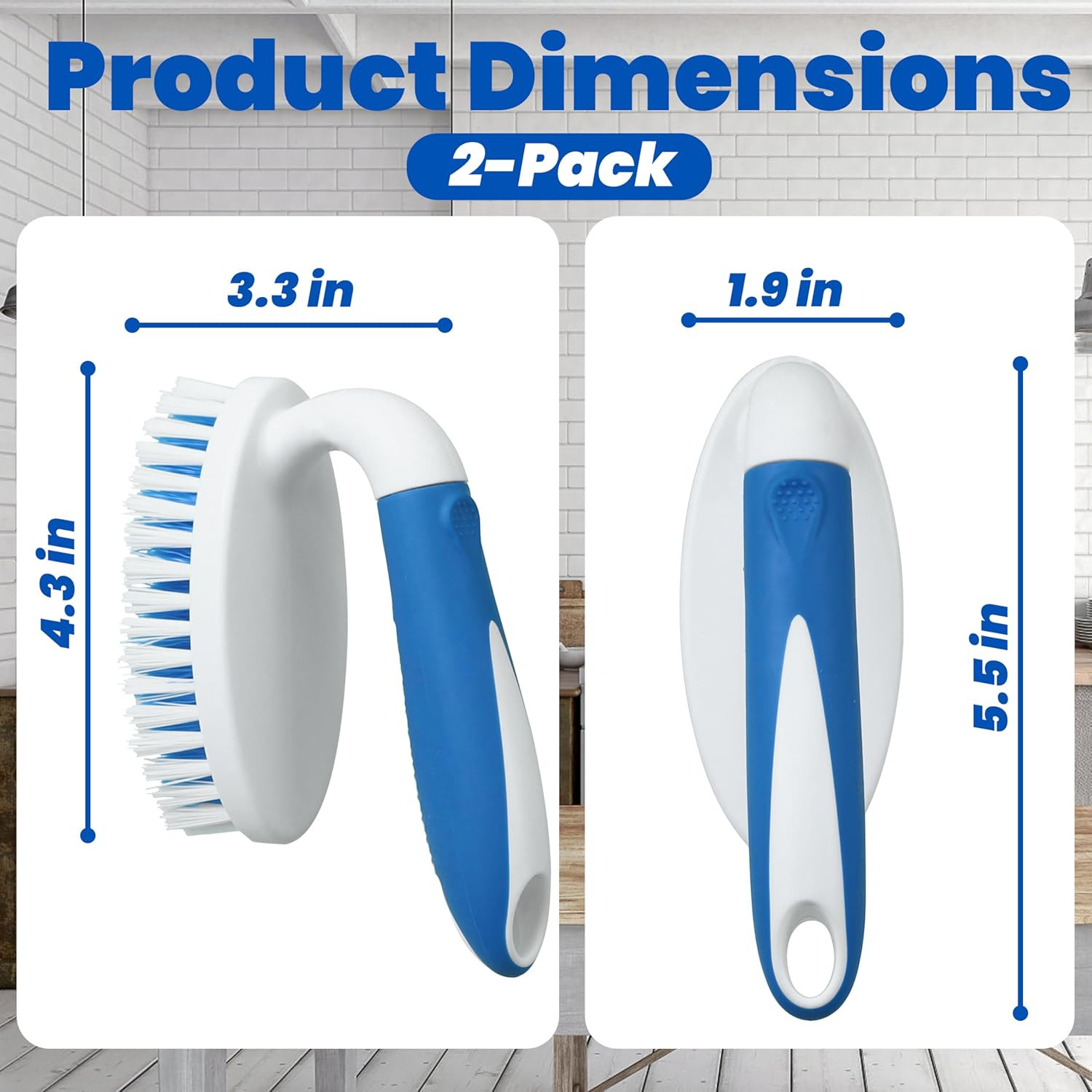 Scrub Brush, 2 Pack Household Cleaning Brushes with Stiff Bristles, Scrubbing Br