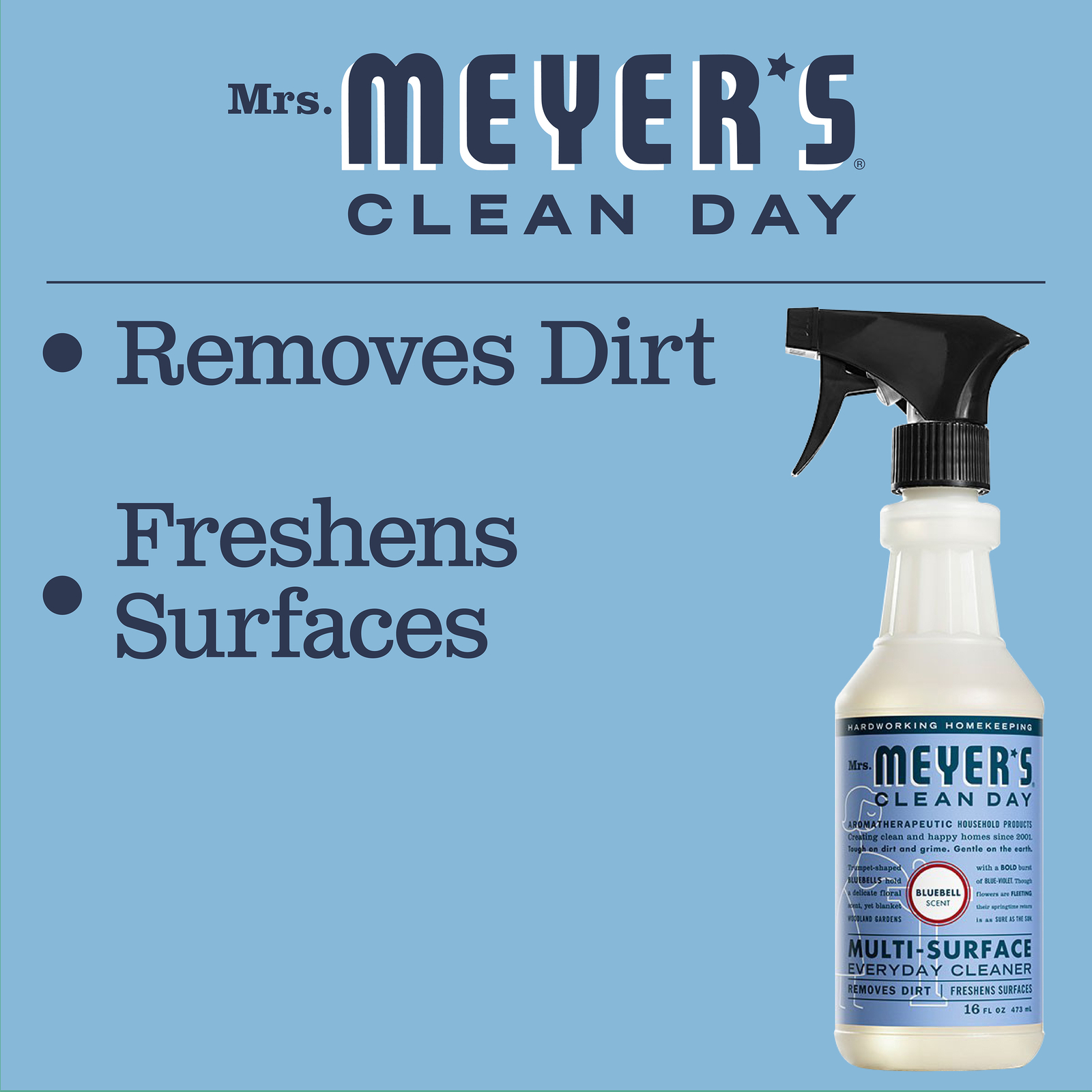 Mrs Meyers Clean Day Multi-Surface Cleaner Bluebell Scent – 16 Oz – EACH