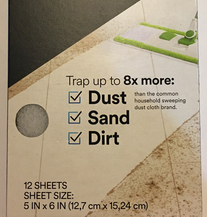 NEW 12 Sheet Pkg – 3M Dry Sweep & Dust Sheets Trap Dust, Dirt & Sand 5 In x 6 In