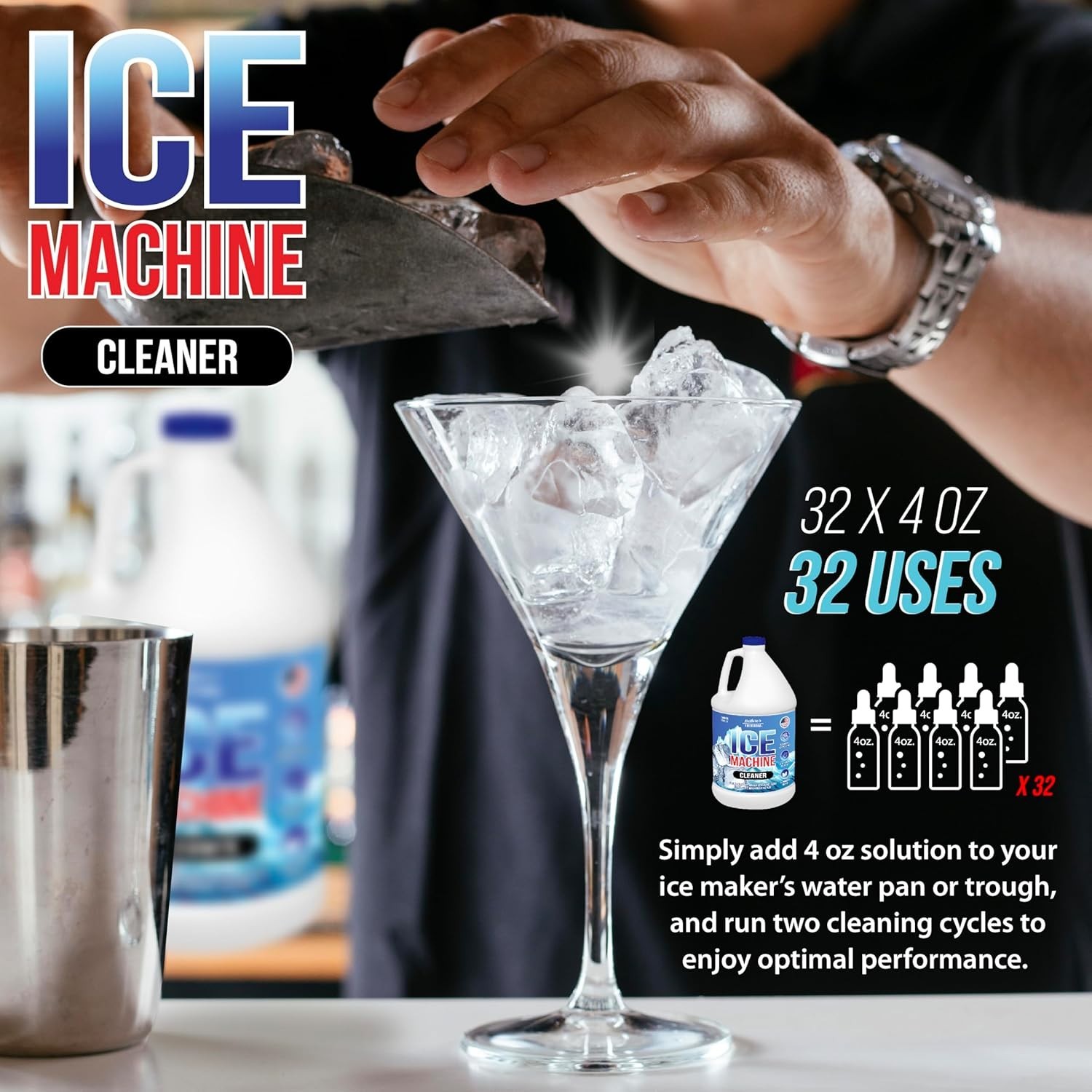 Ice Machine Cleaner – Nickel-Safe Descaler – Made in USA – 1 Gallons (32 Uses)