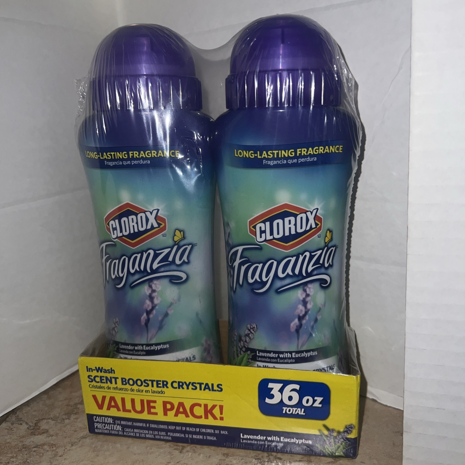 1 Fraganzia In Wash Scent Booster Crystals 2 Pack Lavender Eucalyptus 36oz