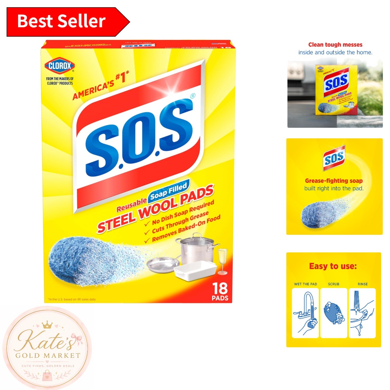 18-Pack Steel Wool Soap Pads: Essential for Kitchen & Grill Cleaning Excellence