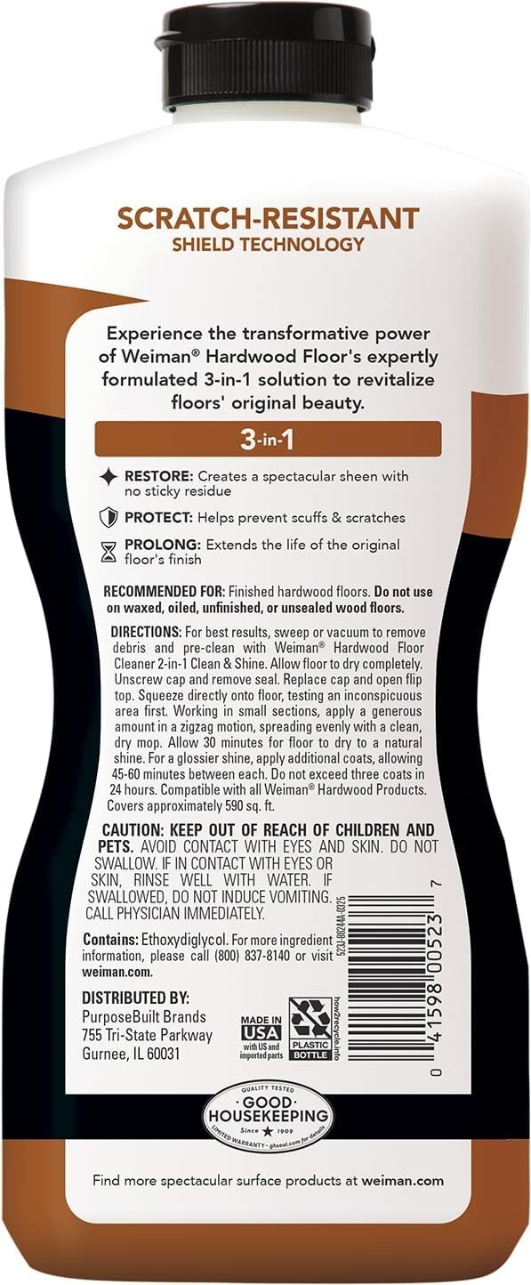 3PC Wood Floor Care Bundle – 32 Oz Restorer with Natural Shine & Scratch Repair
