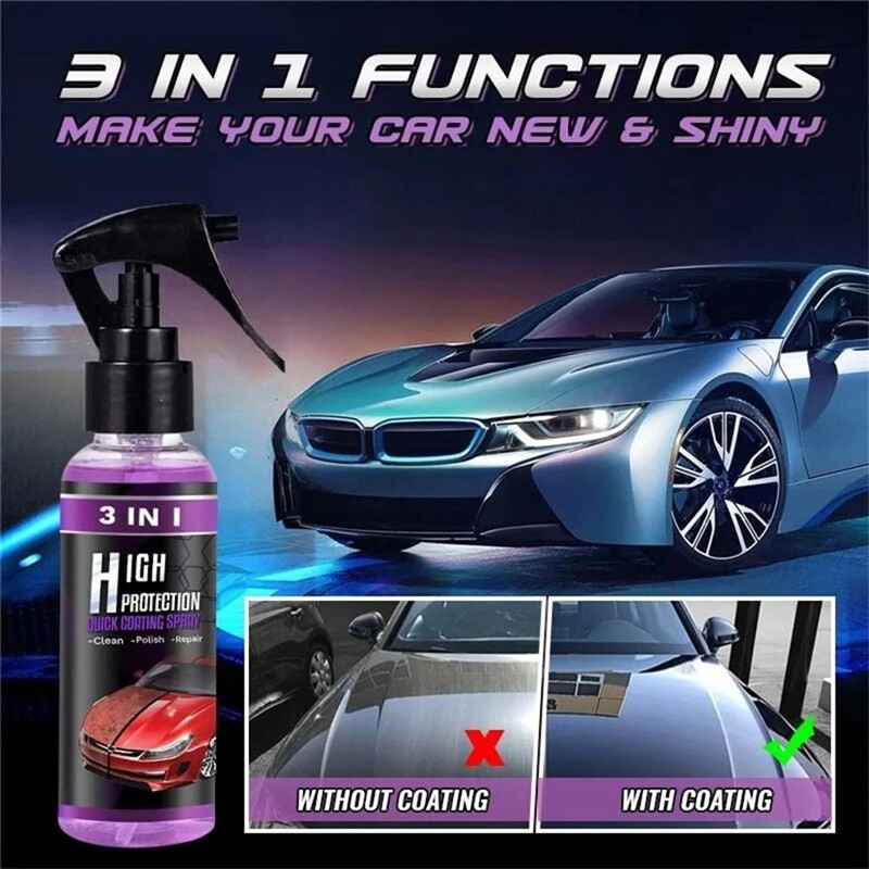100ML 3 in 1 High Protection Quick Car Coat Ceramic Coating Spray Hydrophobic