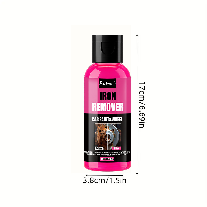 Farienne 120ml Iron Remover Spray Car Wheel Rust Remover Paint Cleaner Brake Dis