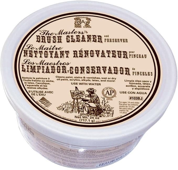 Brush Cleaner and Preserver 24 oz Solid Mild Lemon Scent For Oil Acrylic