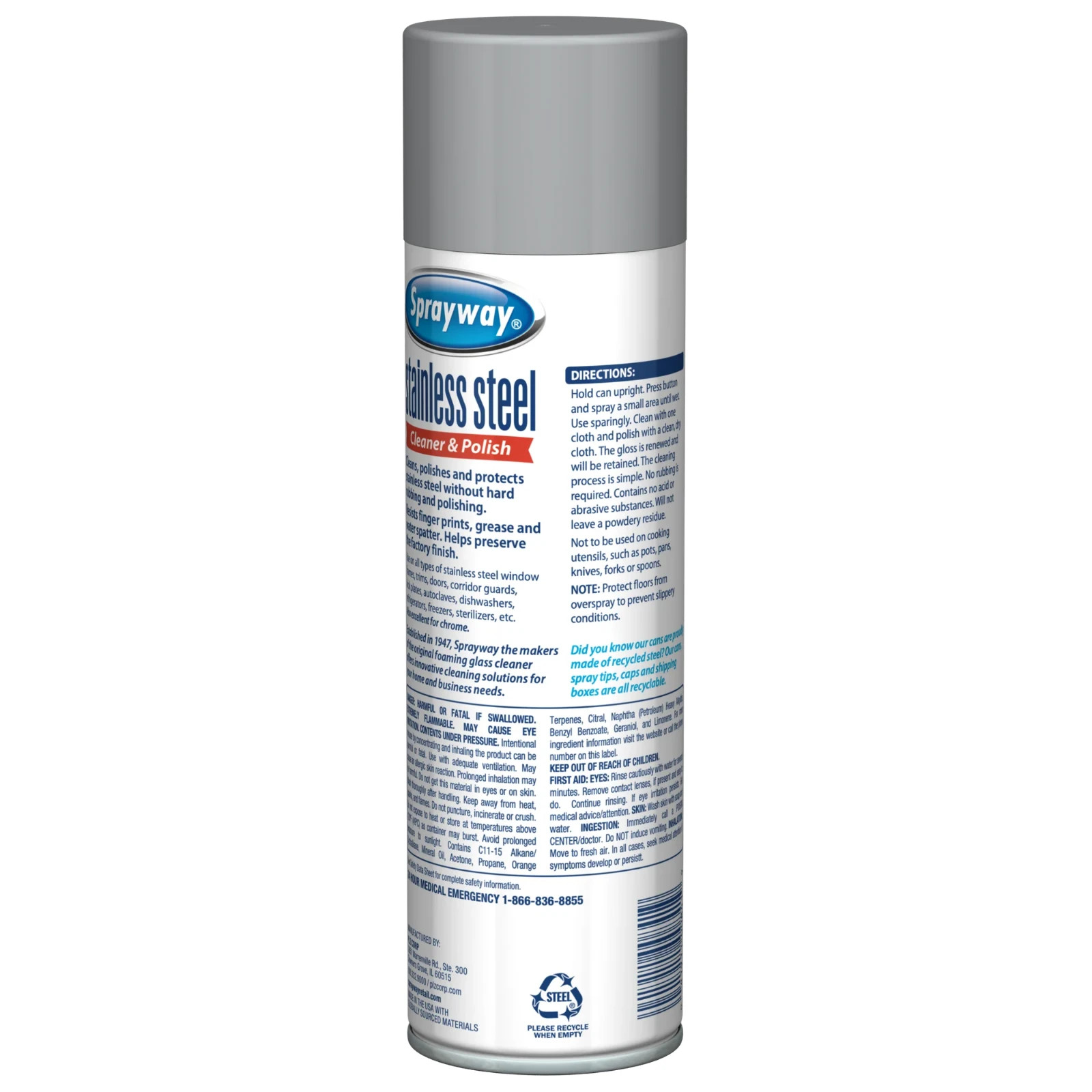 Sprayway Oil-based Stainless Steel Cleaner and Polish,Qty:2