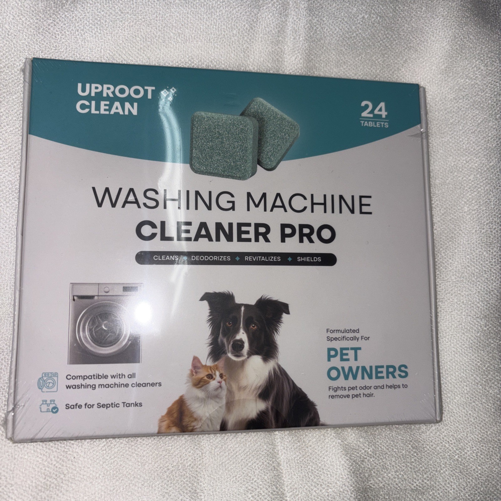 Uproot Clean Washing Machine Cleaner Pro Tablets 24 Pack Pet Owners New-07