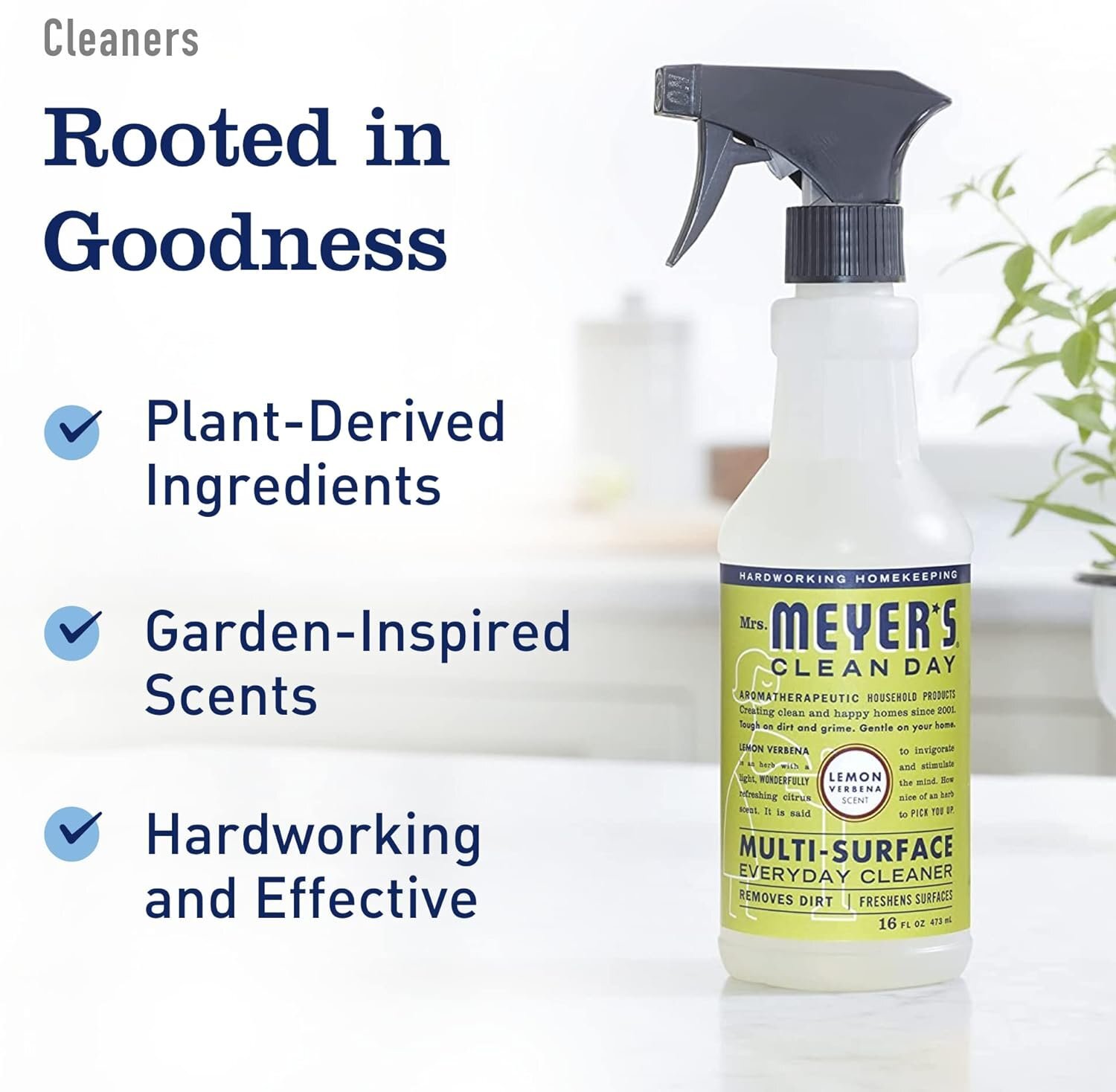 Mrs Meyer’s All-Purpose Cleaner Spray, Lemon Verbena, 16 oz & Non-Abrasive…